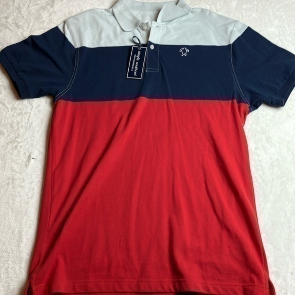Simply Southern Color Block Pique Polo Shirt size Large